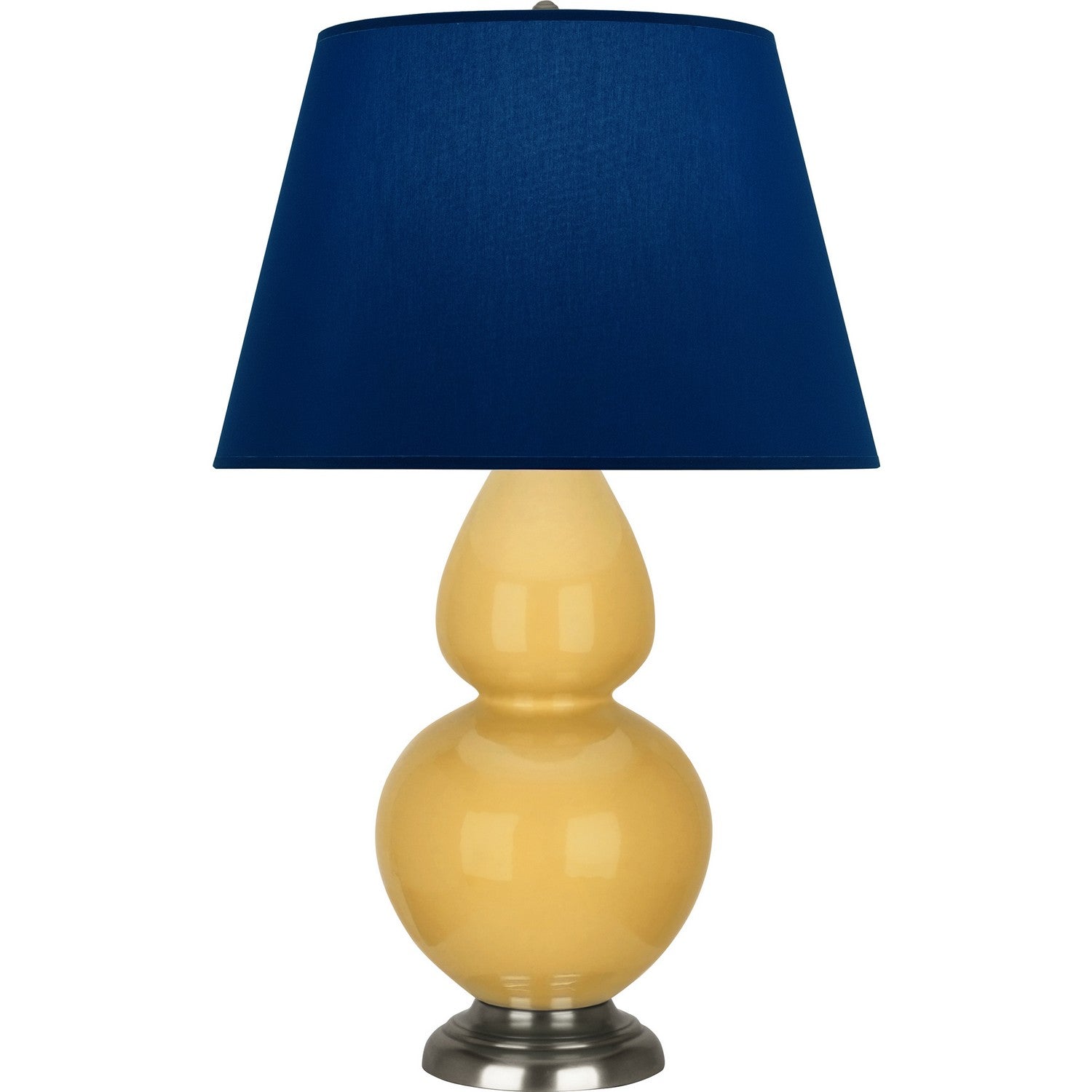 Robert Abbey - SU22N - One Light Table Lamp - Double Gourd - Sunset Yellow Glazed Ceramic w/Antique Silvered