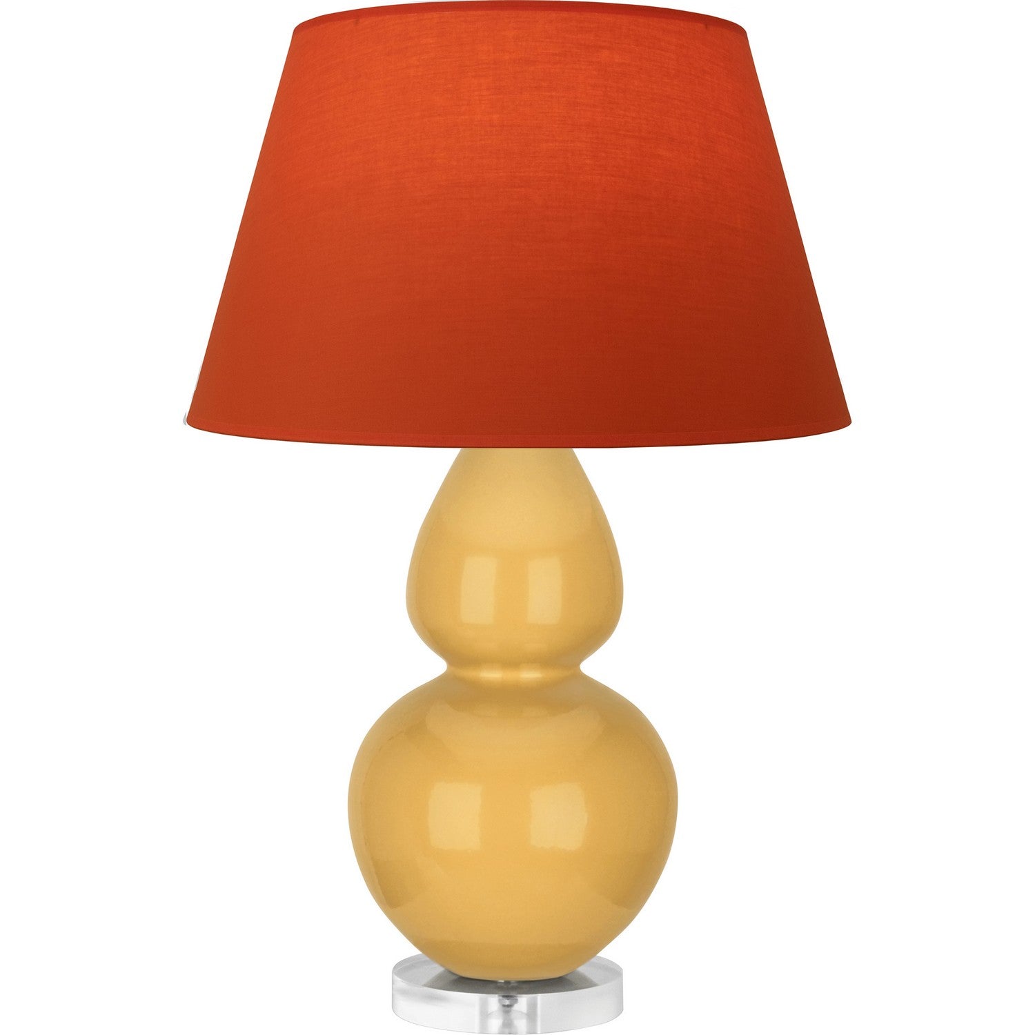Robert Abbey - SU23T - One Light Table Lamp - Double Gourd - Sunset Yellow Glazed Ceramic w/Lucite