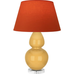 Robert Abbey - SU23T - One Light Table Lamp - Double Gourd - Sunset Yellow Glazed Ceramic w/Lucite