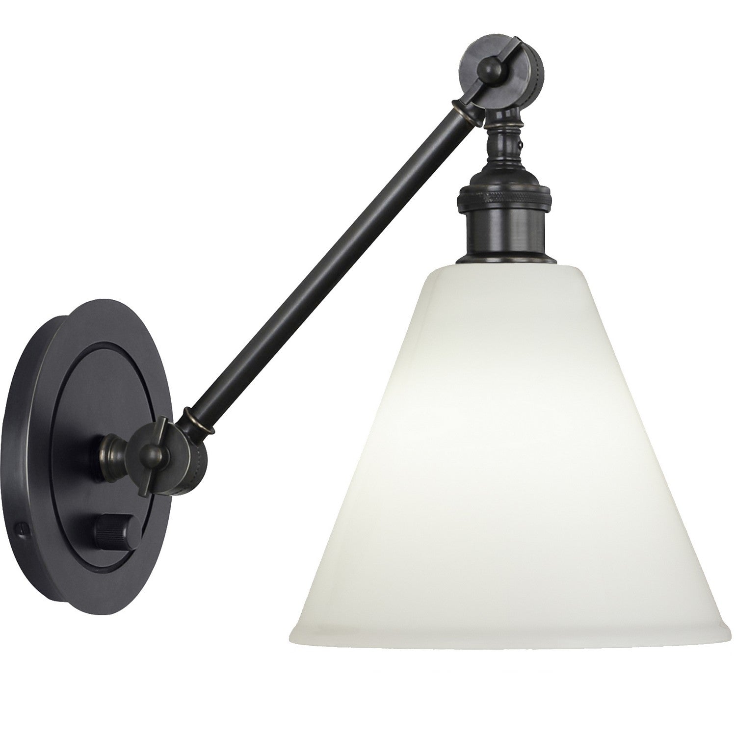 Robert Abbey - Z2417G - One Light Wall Sconce - Alloy - Deep Patina Bronze/Cased White Glass Shade w/ Polished