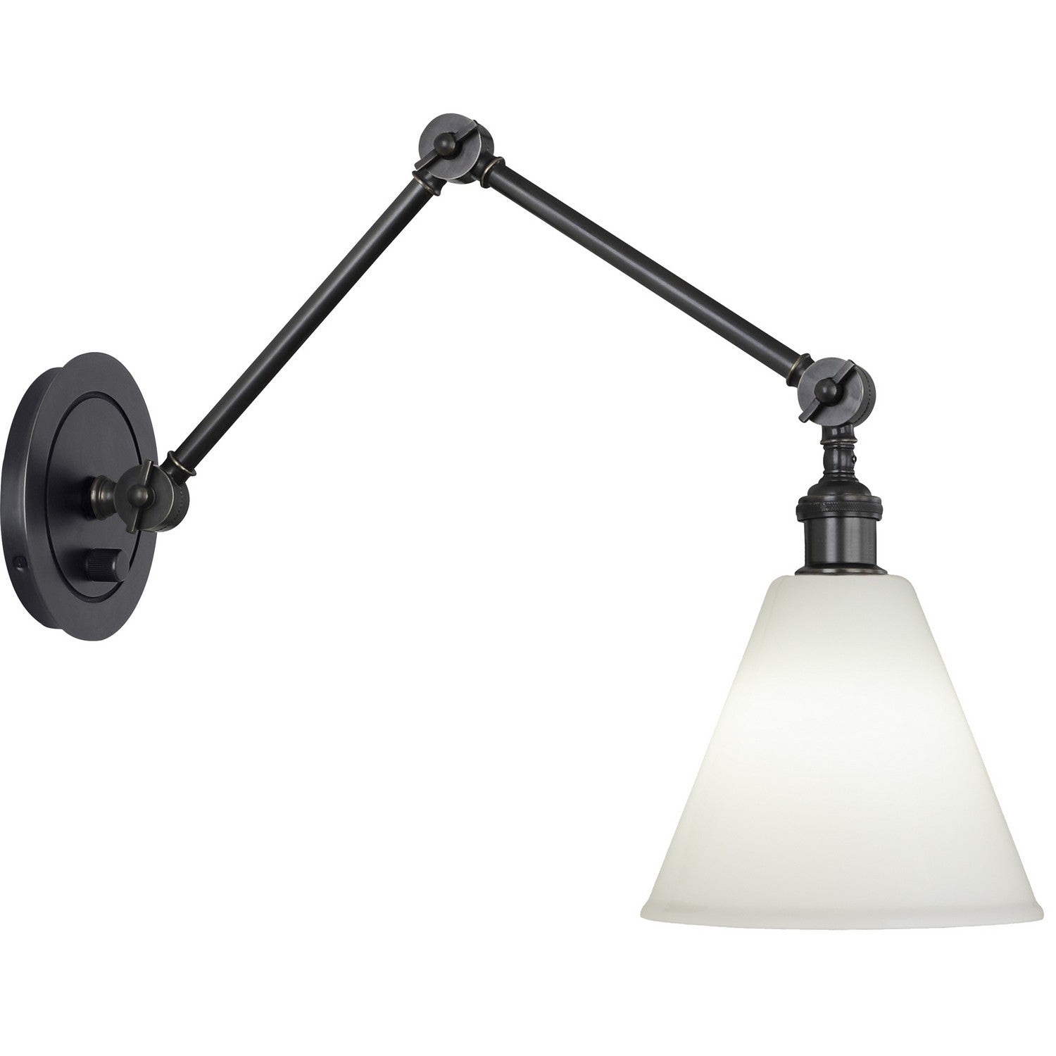 Robert Abbey - Z2418G - One Light Wall Sconce - Alloy - Deep Patina Bronze/Cased White Glass Shade w/ Polished