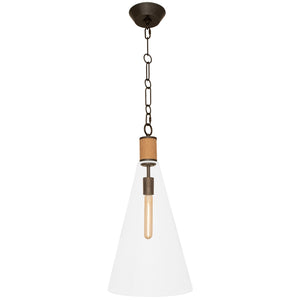 Robert Abbey - Z479 - One Light Pendant - Hatteras - Natural Rope w/Deep Patina Bronze/Clear Glass Shade