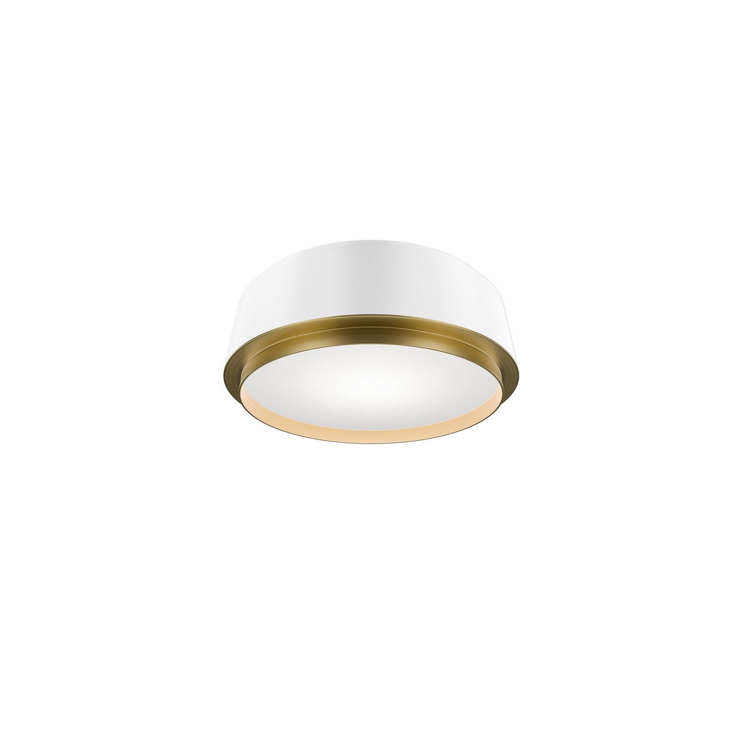 W.A.C. Lighting - FM-20512-30-WT/AB - LED Flush Mount - Salvo - White/Aged Brass