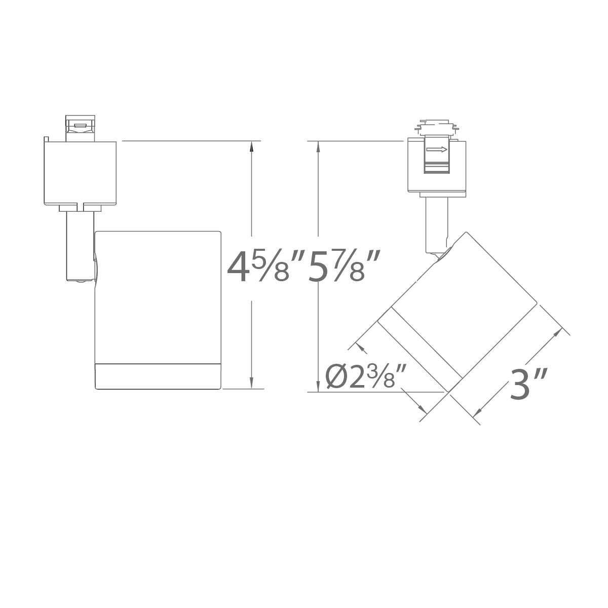 W.A.C. Lighting - H-8010-CS-BK - LED Track Luminaire - Charge - Black