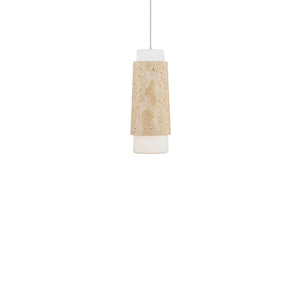 Modern Forms - PD-5513-30-WV/AB - LED Mini Pendant - Chauncey - Beige Travertine/Aged Brass