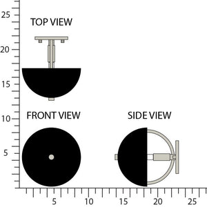 Robert Abbey - P604BLK - One Light Wall Sconce - Mavisten Edition Copernica - Pewter w/Piano Black Painted Metal Shade