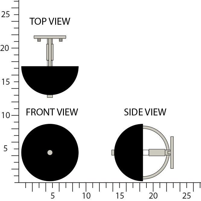 Robert Abbey - P604BLK - One Light Wall Sconce - Mavisten Edition Copernica - Pewter w/Piano Black Painted Metal Shade