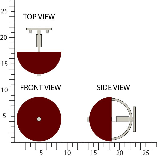 Robert Abbey - P604OX - One Light Wall Sconce - Mavisten Edition Copernica - Pewter w/Oxblood Painted Metal Shade