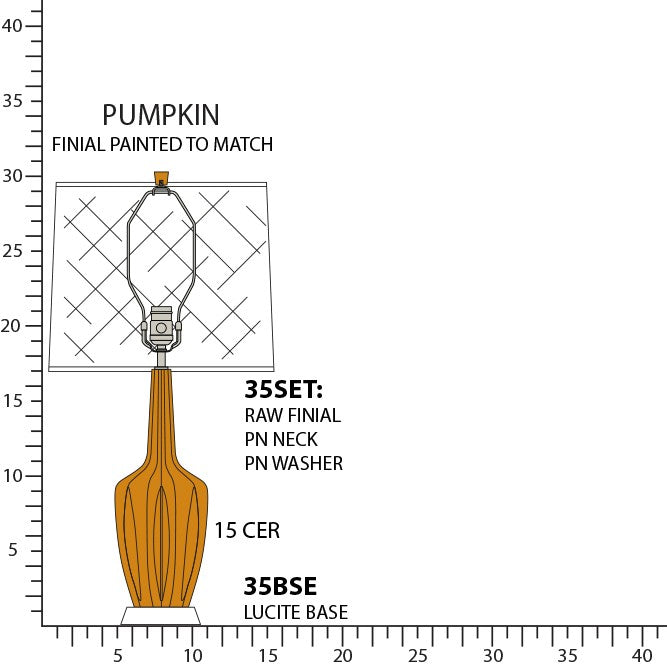 Robert Abbey - PM35 - One Light Accent Lamp - Emma - Pumpkin Glazed Ceramic w/Polished Nickel/a Lucite