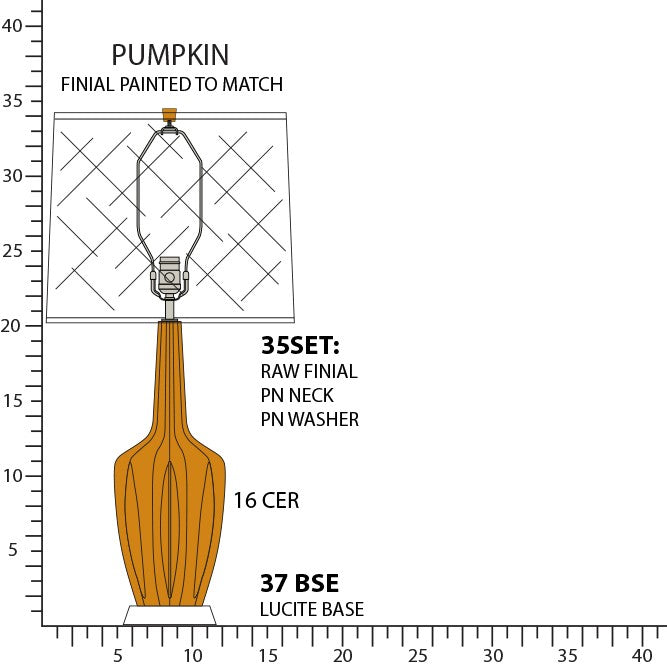 Robert Abbey - PM37 - One Light Table Lamp - Emma - Pumpkin Glazed Ceramic w/Polished Nickel/a Lucite