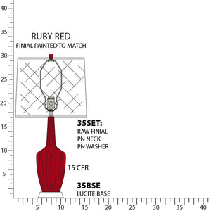 Robert Abbey - RR35 - One Light Accent Lamp - Emma - Ruby Red Glazed Ceramic w/Polished Nickel/a Lucite