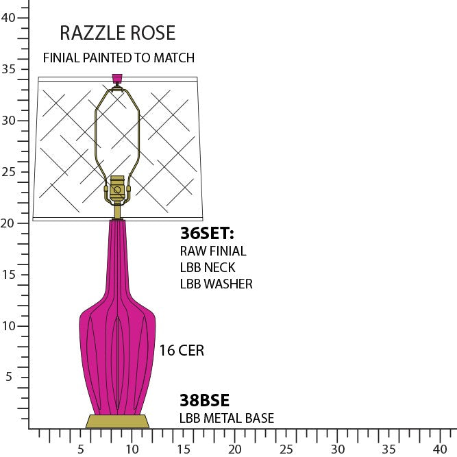 Robert Abbey - RZ38 - One Light Table Lamp - Emma - Razzle Rose Glazed Ceramic w/Warm Brass
