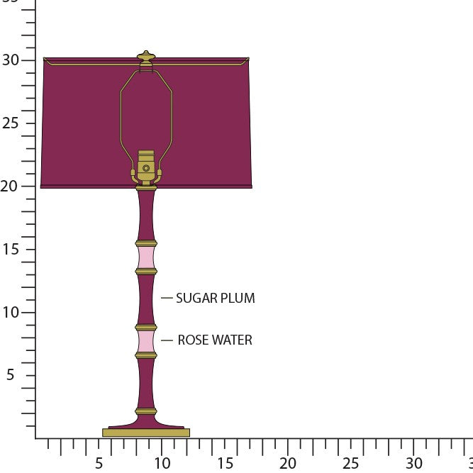 Robert Abbey - SM71RWX - One Light Table Lamp - Kane - Sugar Plum/Rose Water w/Modern Brass