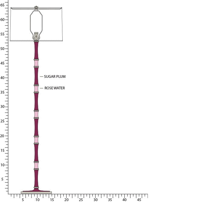 Robert Abbey - SM74RW - One Light Floor Lamp - Kane - Sugar Plum/Rose Water w/Polished Nickel