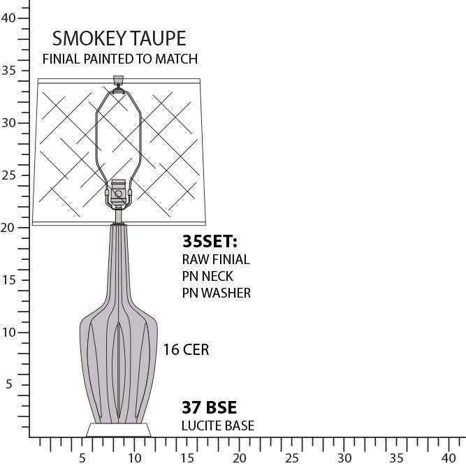 Robert Abbey - ST37 - One Light Table Lamp - Emma - Smokey Taupe Glazed Ceramic w/Polished Nickel/a Lucite