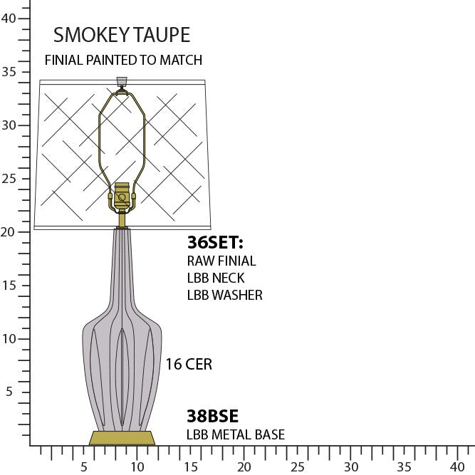 Robert Abbey - ST38 - One Light Table Lamp - Emma - Smokey Taupe Glazed Ceramic w/Warm Brass