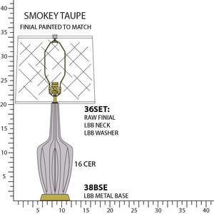 Robert Abbey - ST38 - One Light Table Lamp - Emma - Smokey Taupe Glazed Ceramic w/Warm Brass