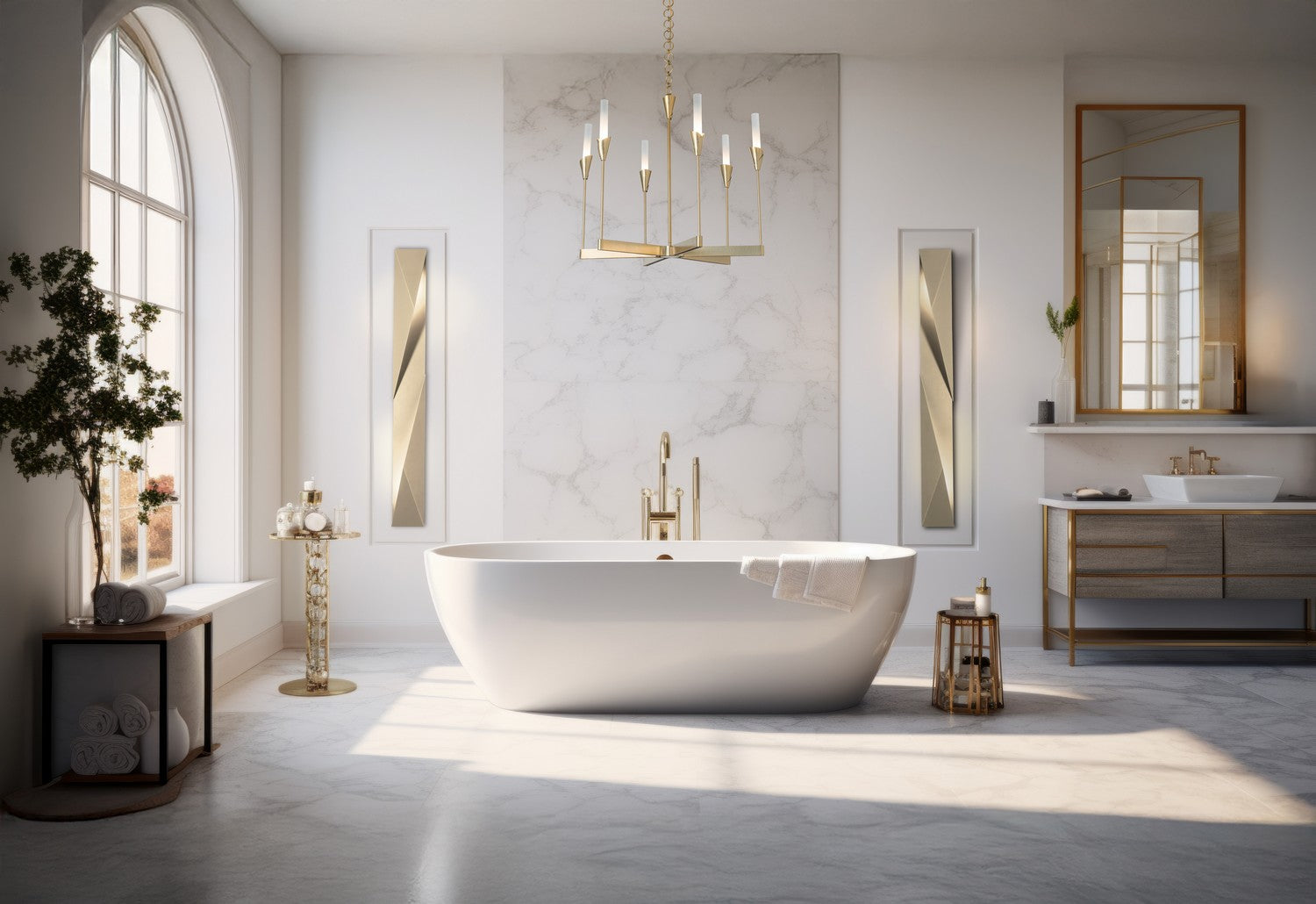 Hubbardton Forge - 101702-SKT-86-WC0821 - Lilium 6-Light Chandelier - Lilium - Modern Brass
