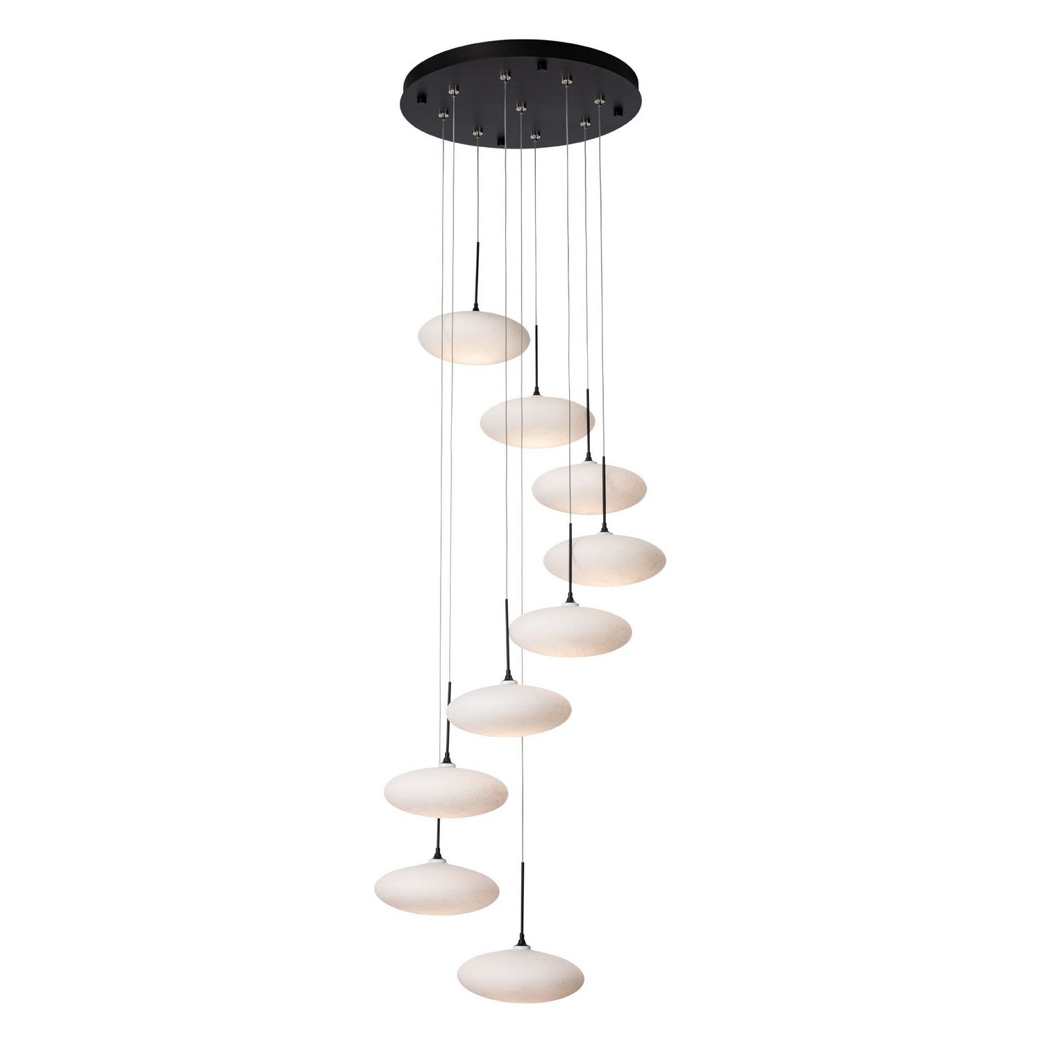 Hubbardton Forge - 131147-SKT-STND-89-GS0818 - Clouds 9-Light Pendant - Clouds - Ink