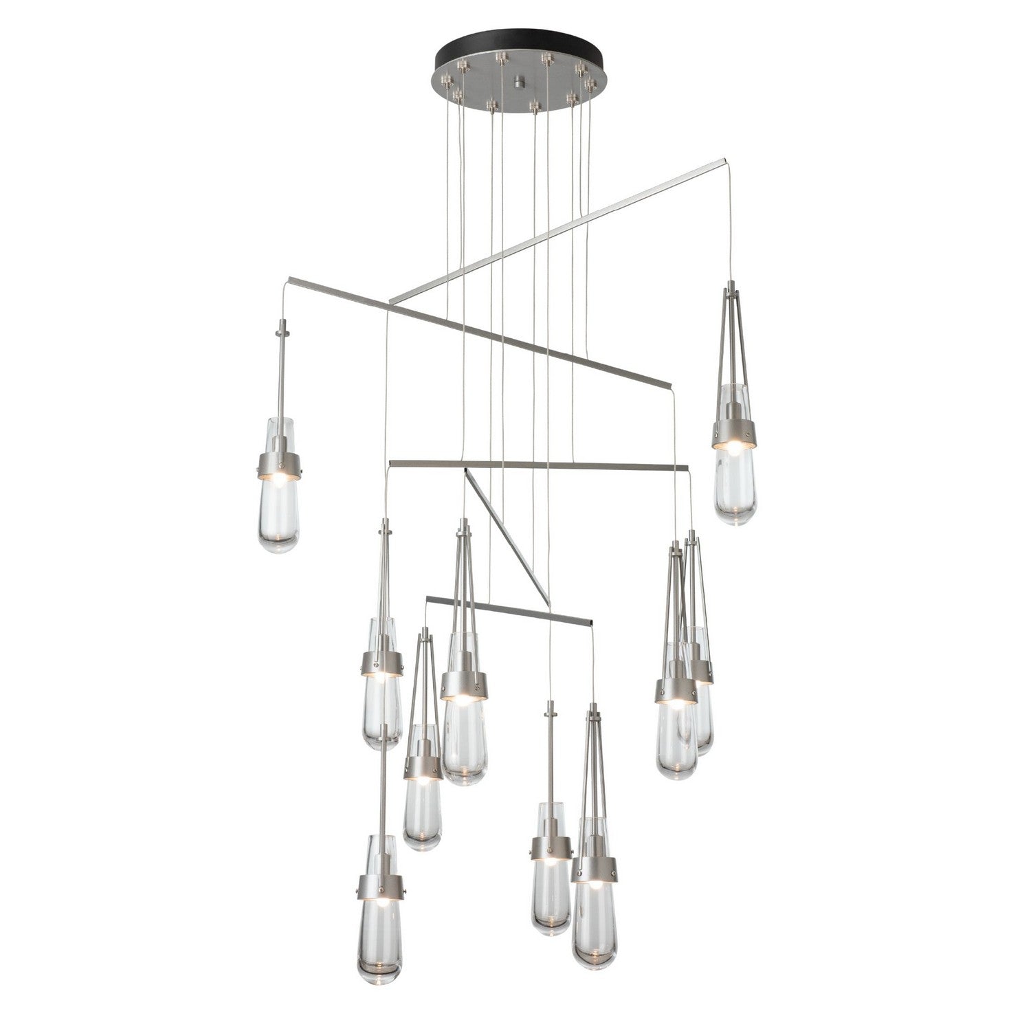Hubbardton Forge - 131149-SKT-STND-89-ZM0434 - Link 10-Light Clear Glass Mobile Pendant - Link - Ink