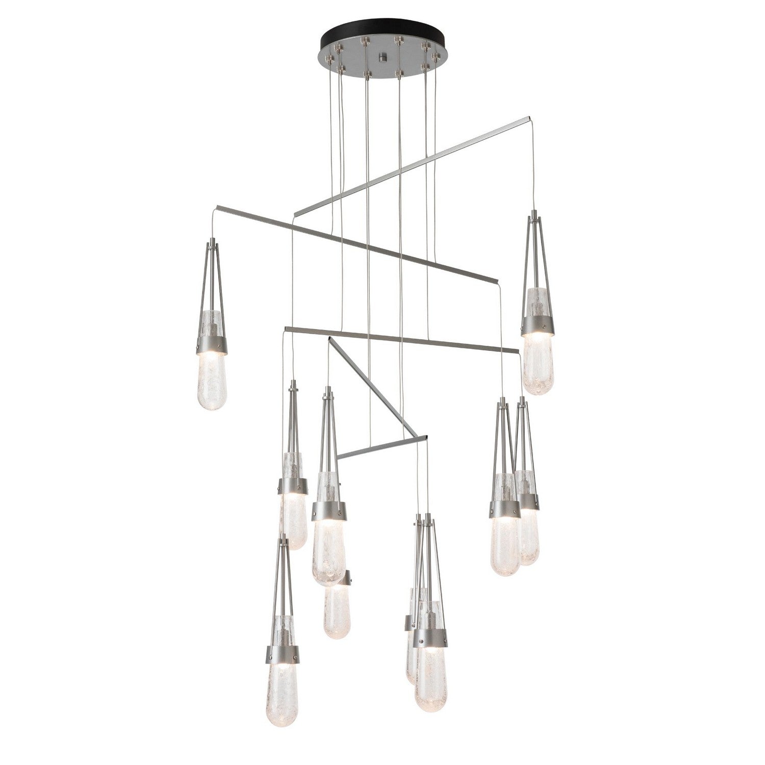 Hubbardton Forge - 131150-SKT-STND-89-YJ0434 - Link 10-Light Blown Glass Mobile Pendant - Link - Ink