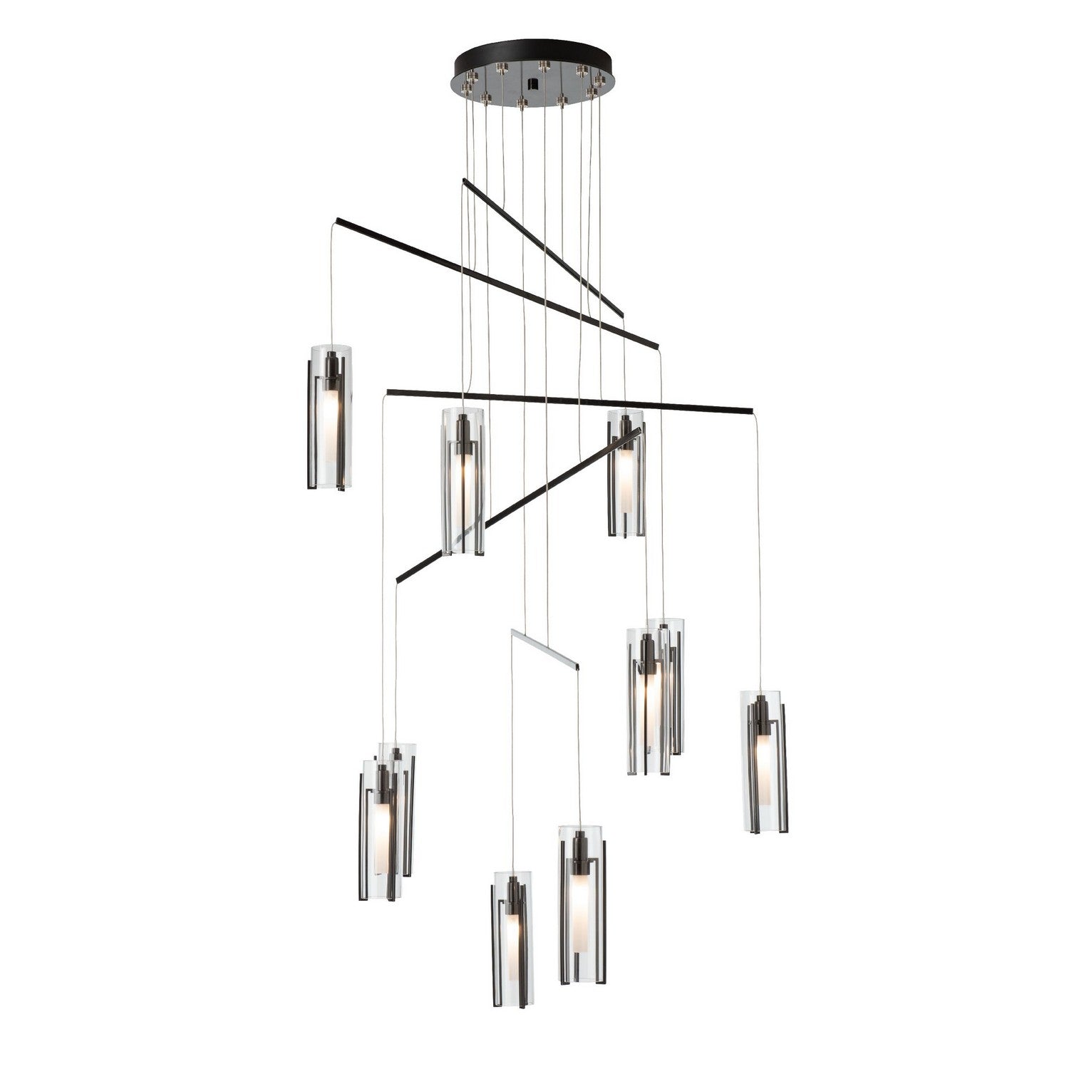 Hubbardton Forge - 131154-SKT-STND-89-ZM0065 - Exos 10-Light Mobile Pendant - Exos - Ink