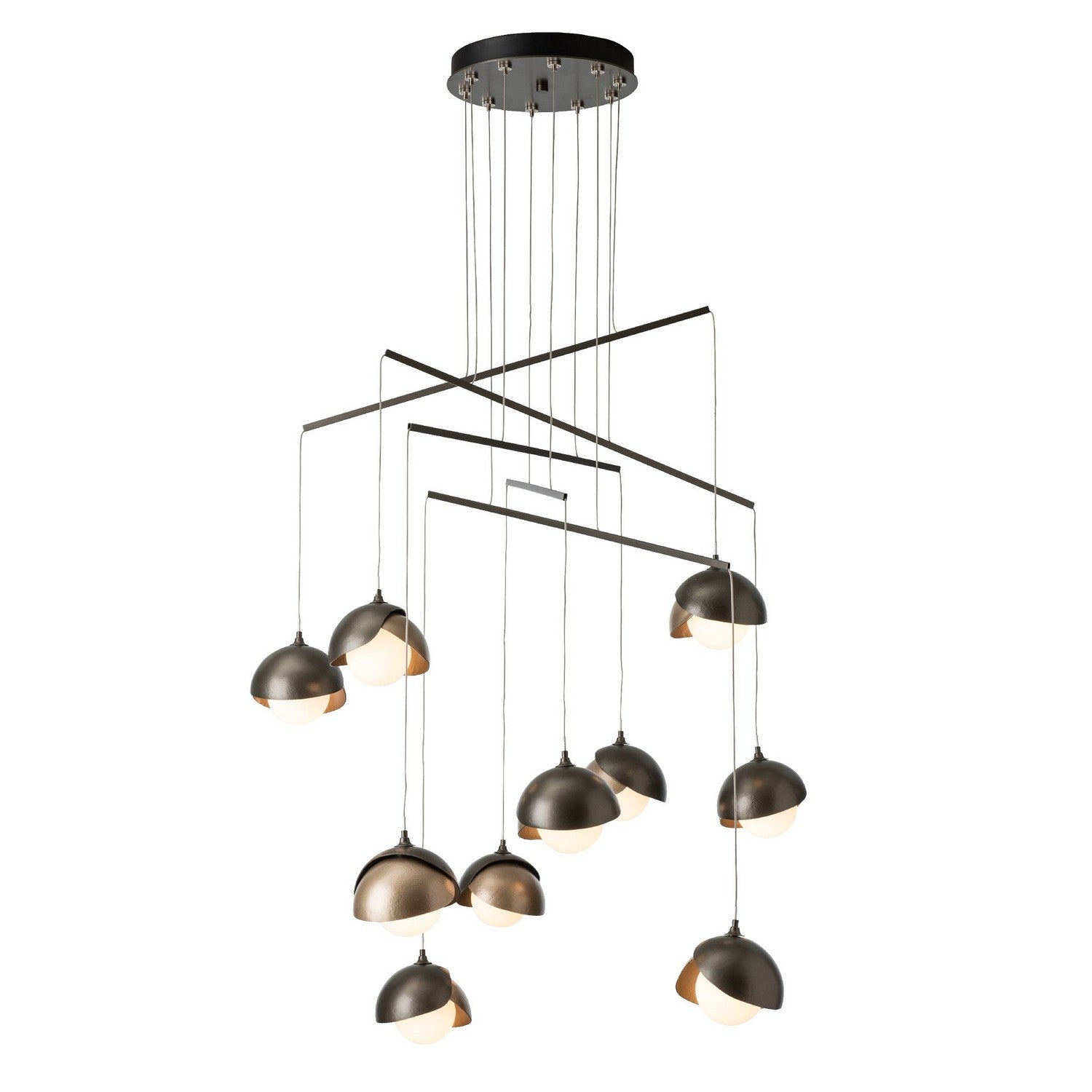 Hubbardton Forge - 131155-SKT-STND-89-89-GG0711 - Brooklyn 10-Light Double Shade Mobile Pendant - Brooklyn - Ink