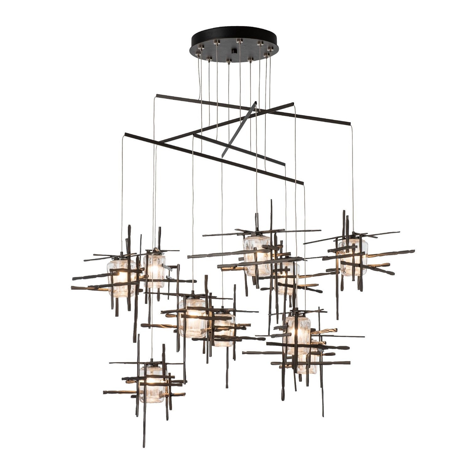 Hubbardton Forge - 131156-SKT-STND-89-II0728 - Tura 10-Light Seeded Glass Mobile Pendant - Tura - Ink