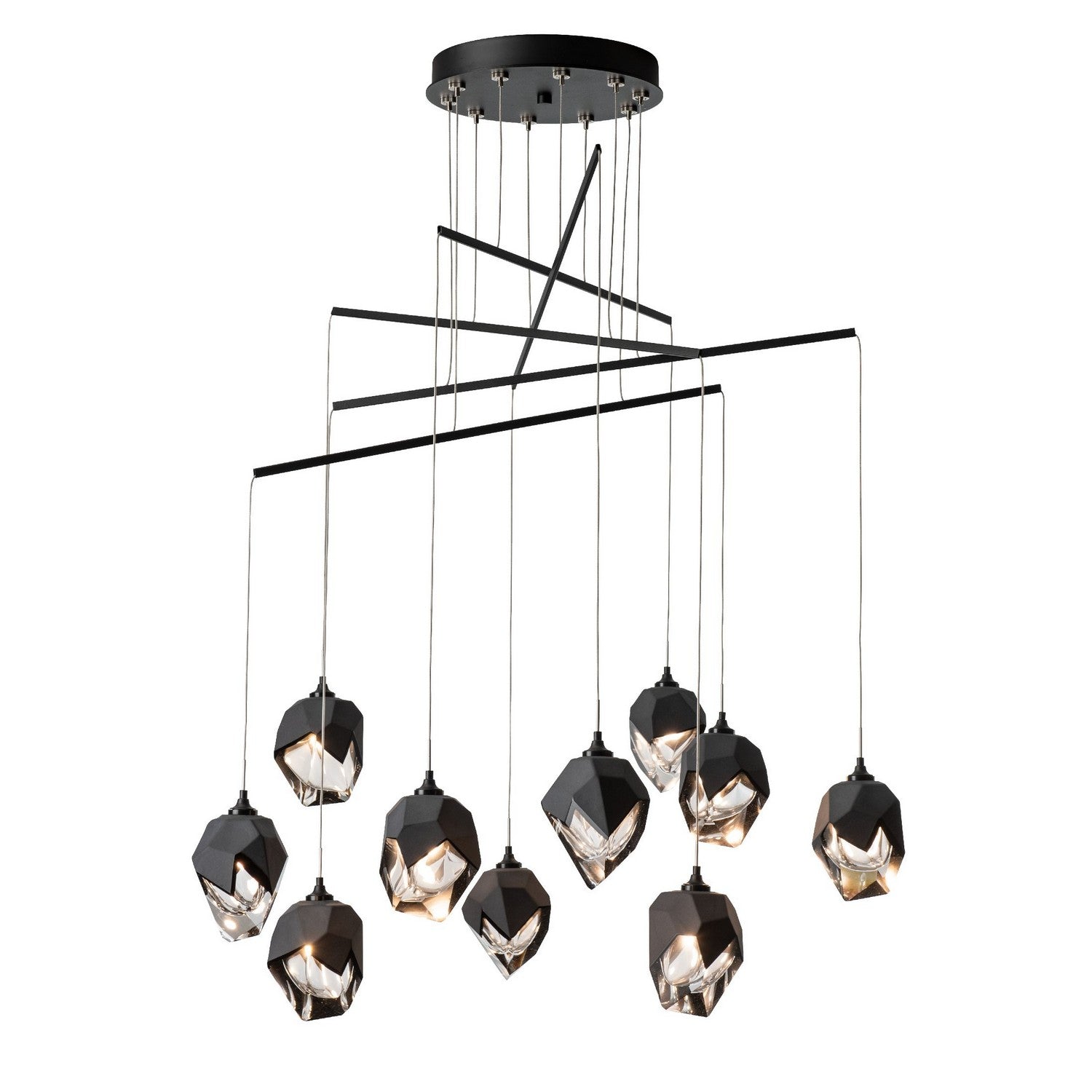 Hubbardton Forge - 131159-SKT-STND-89-WP0754 - Chrysalis 10-Light Small Crystal Mobile Pendant - Chrysalis - Ink