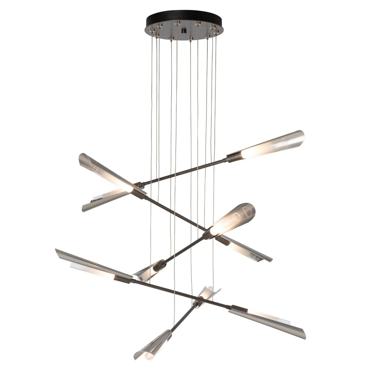 Hubbardton Forge - 131410-SKT-STND-89-89-WC0822 - Flight 10-Light Small Pendant - Flight - Ink