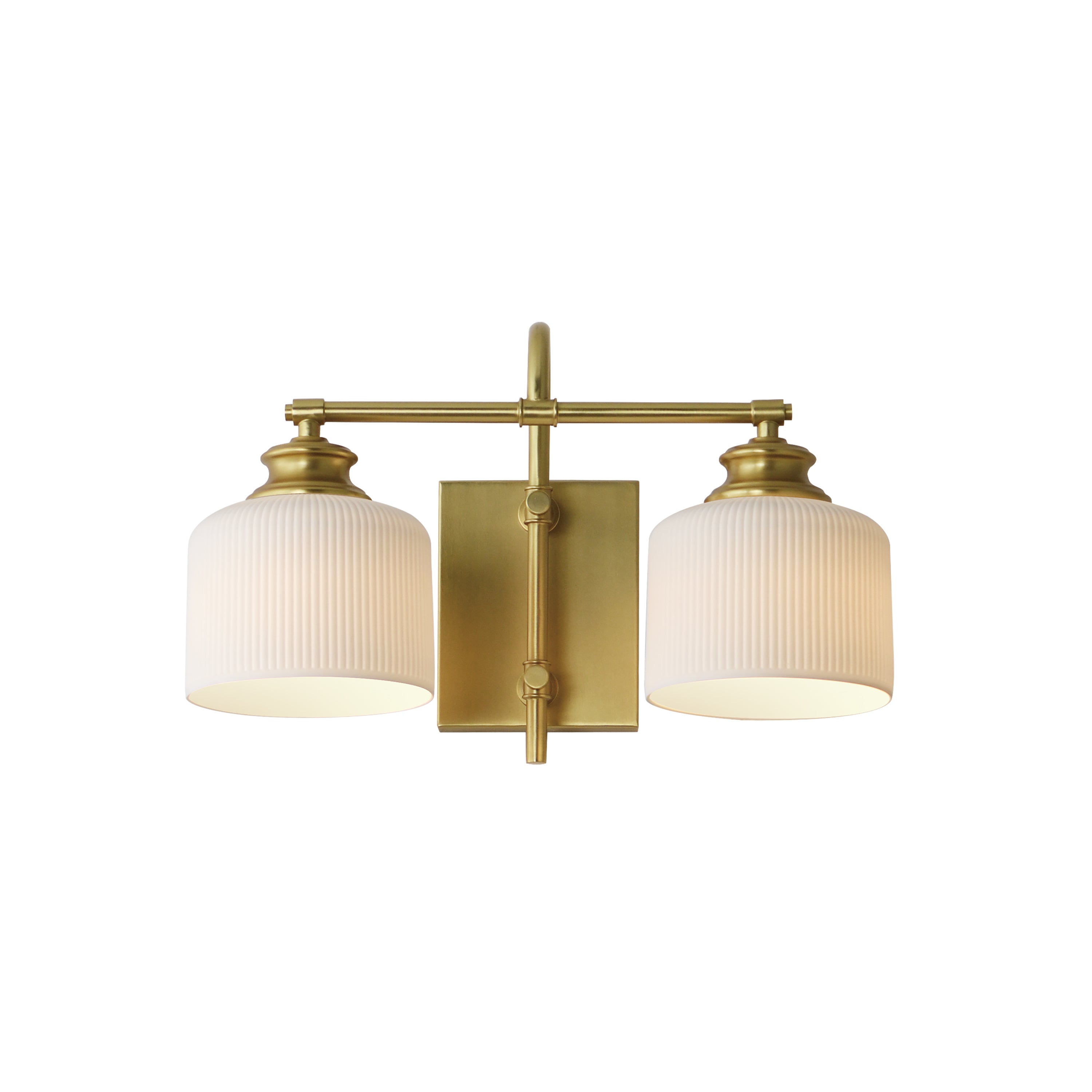 Maxim - 21492WTNAB - Two Light Wall Sconce - Bisque - Natural Aged Brass