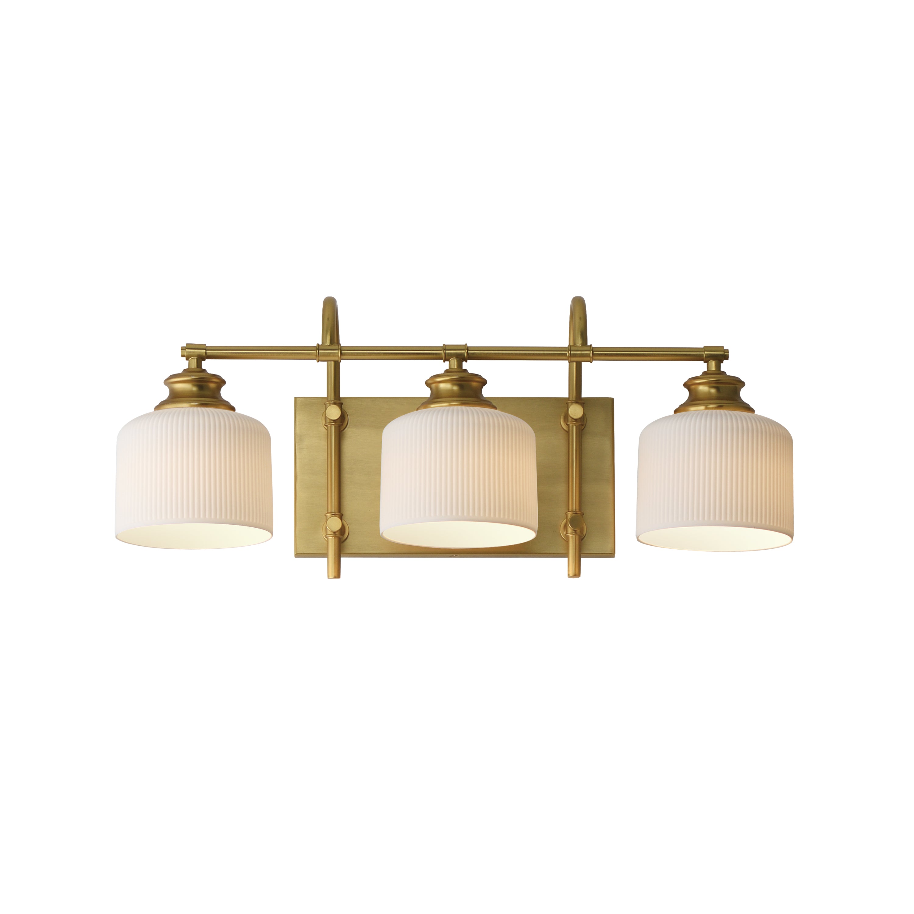 Maxim - 21493WTNAB - Three Light Bath Vanity - Bisque - Natural Aged Brass