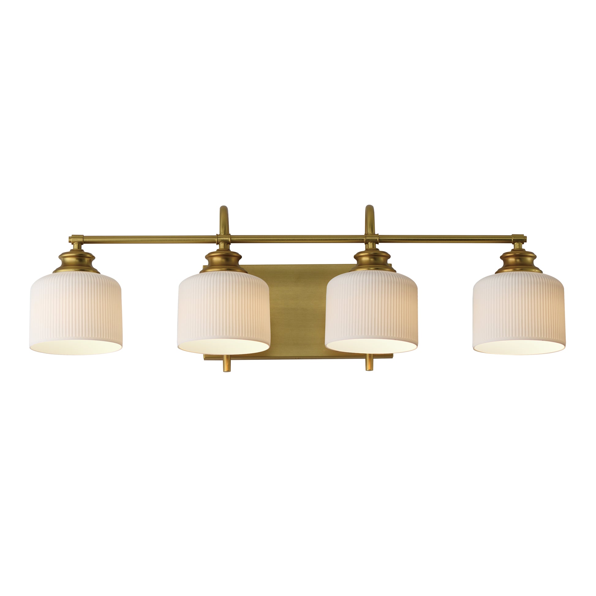 Maxim - 21494WTNAB - Four Light Bath Vanity - Bisque - Natural Aged Brass