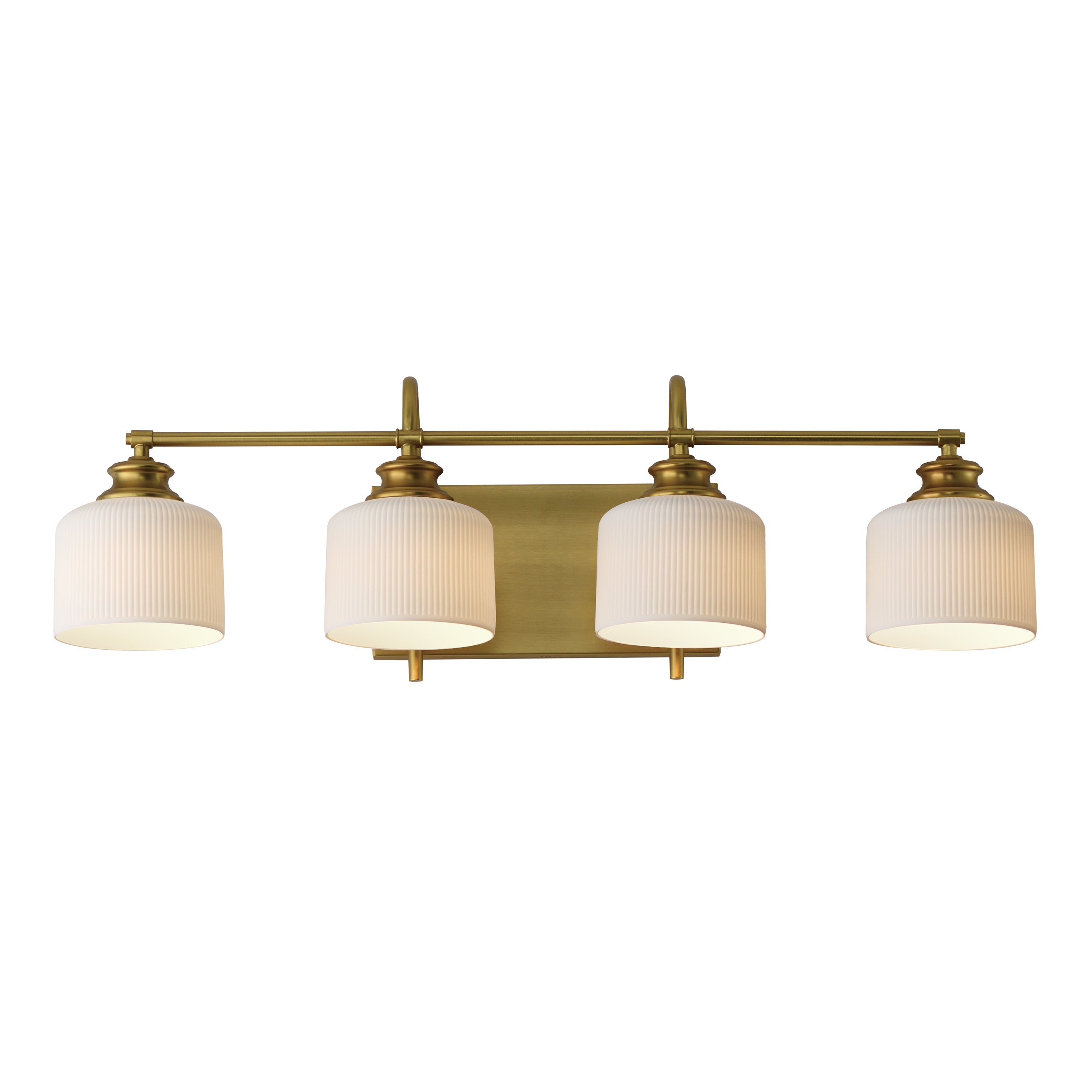 Maxim - 21494WTNAB - Four Light Bath Vanity - Bisque - Natural Aged Brass