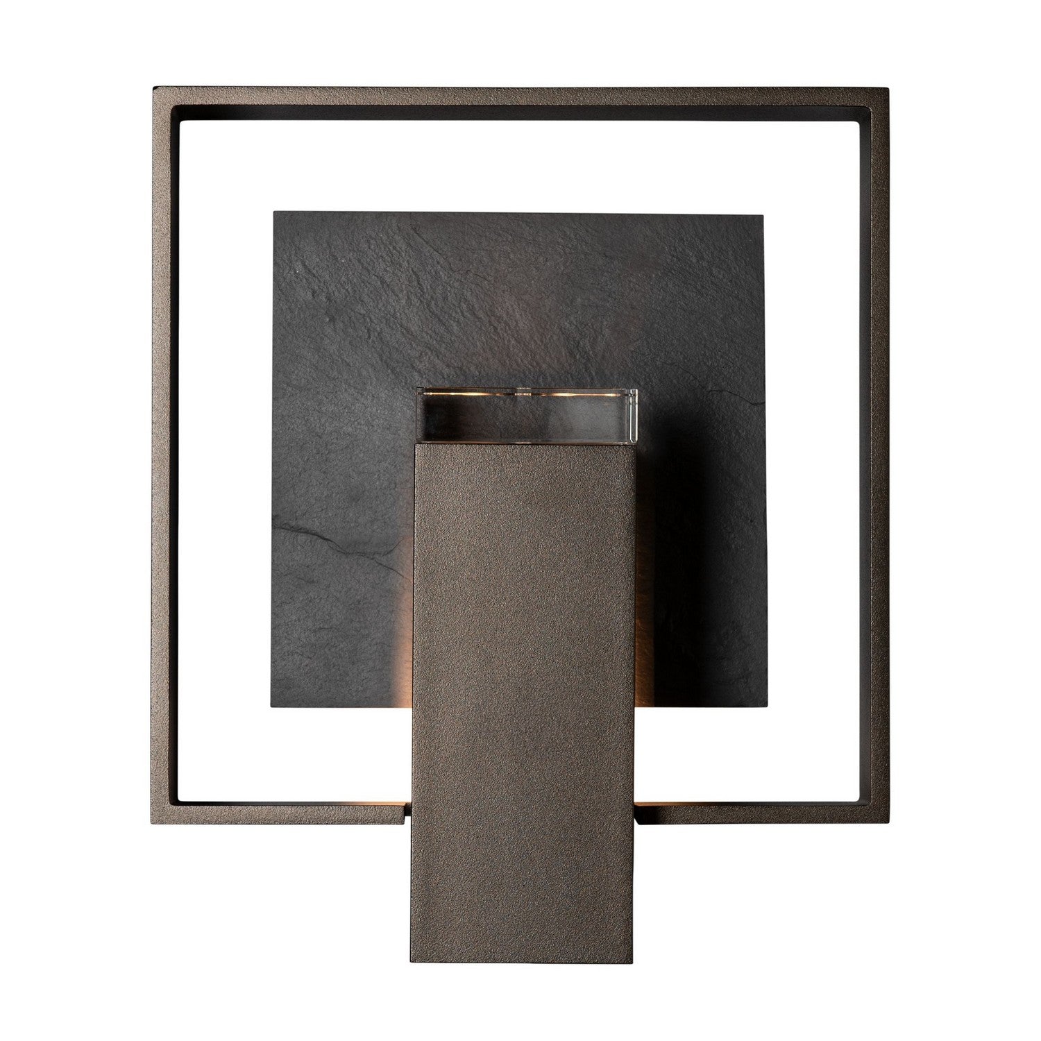 Hubbardton Forge - 302660-SKT-80-SL-ZM0850 - Shadow Box Small w/Slate Dark Sky Friendly Outdoor Sconce - Shadow Box - Coastal Black