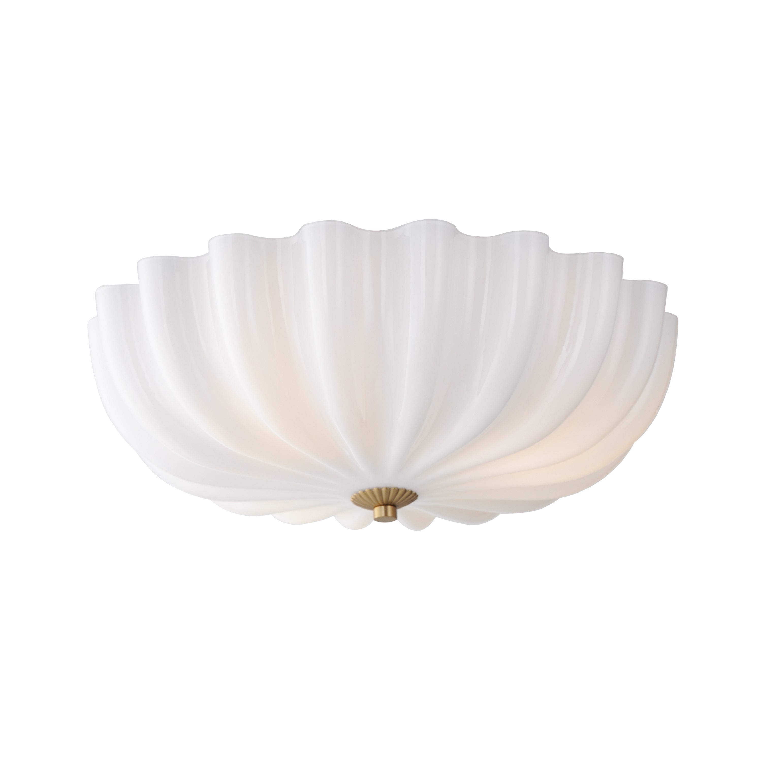 Maxim - 22650WTNAB - Three LIght Wall Sconce / Flush Mount - Bundt - White/Natural Aged Brass