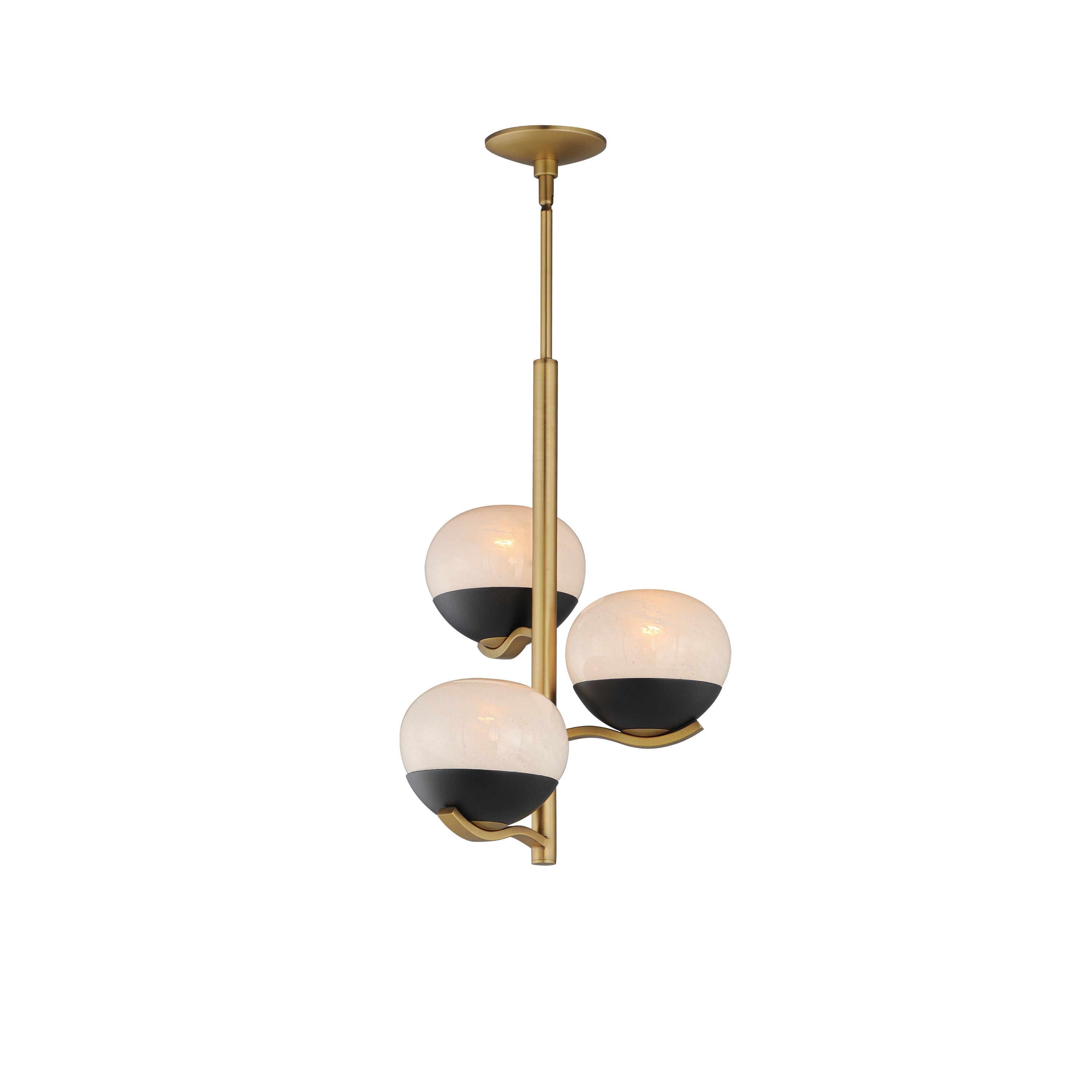 Maxim - 24643MRBKNAB - Three Light Chandelier - Lucerne - Black / Natural Aged Brass