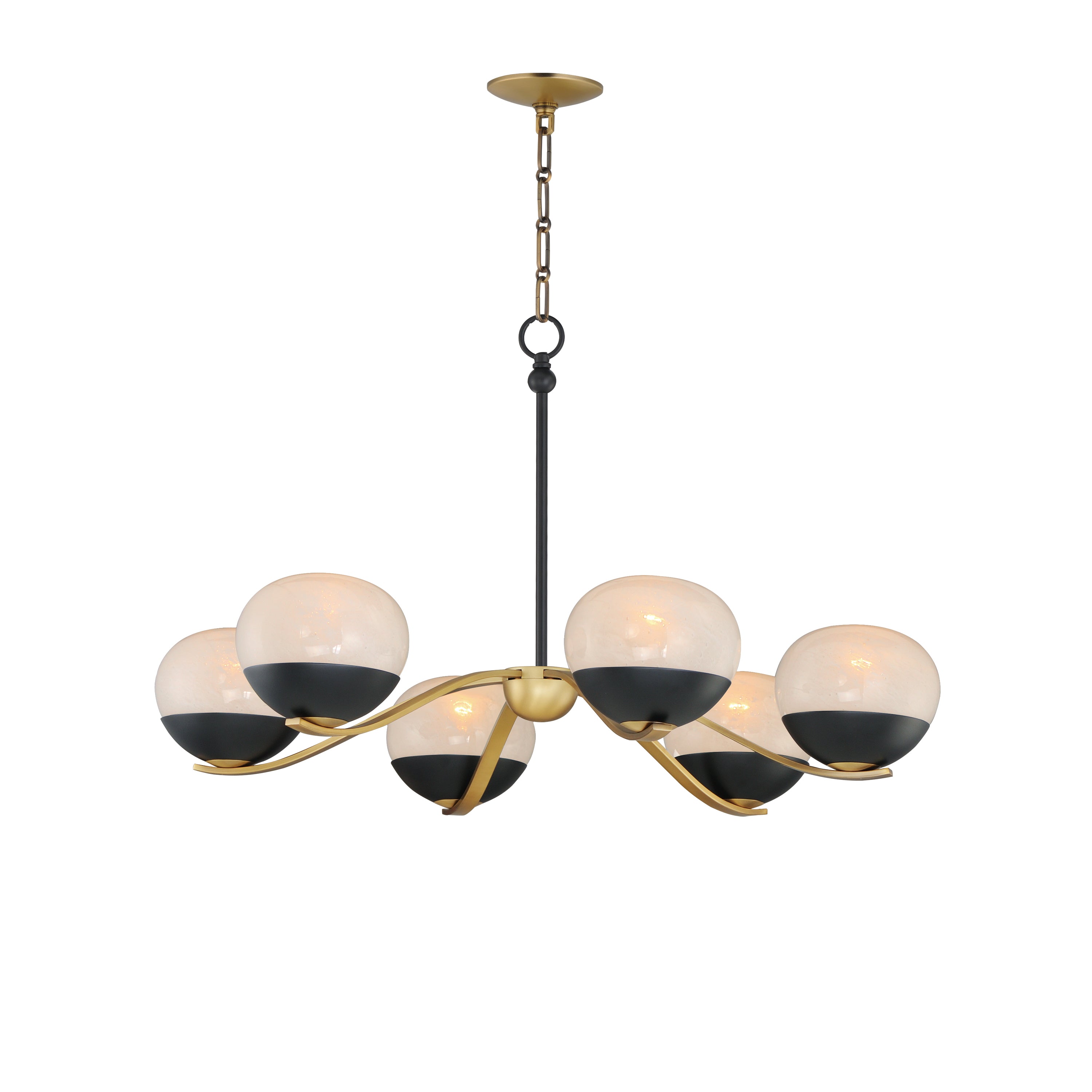 Maxim - 24646MRBKNAB - Six Light Chandelier - Lucerne - Black / Natural Aged Brass