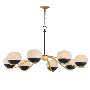 Maxim - 24648MRBKNAB - Eight Light Chandelier - Lucerne - Black / Natural Aged Brass