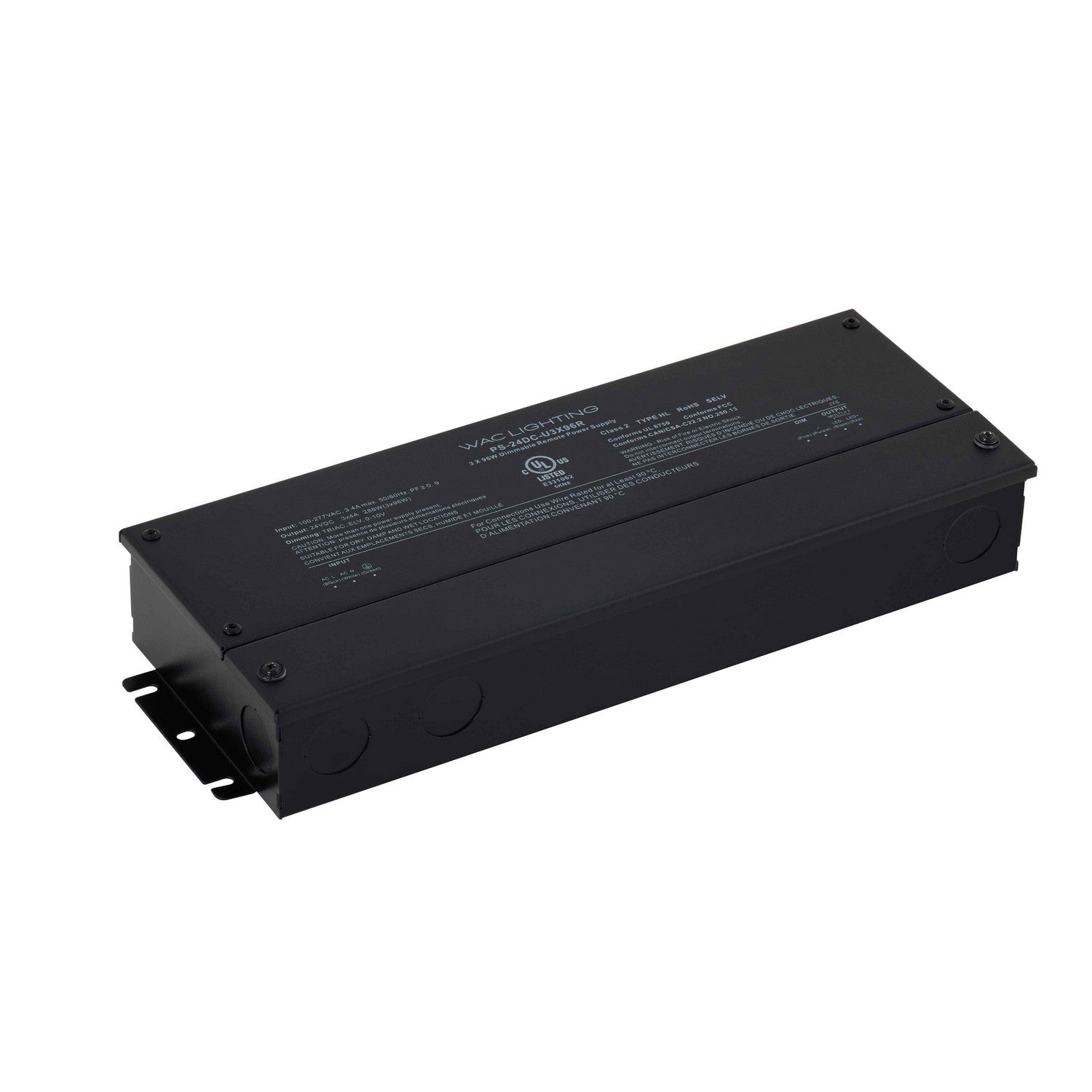 W.A.C. Lighting - PS-24DC-U3X96R - Remote Power Supply - 24Vdc Power Supply - BLACK