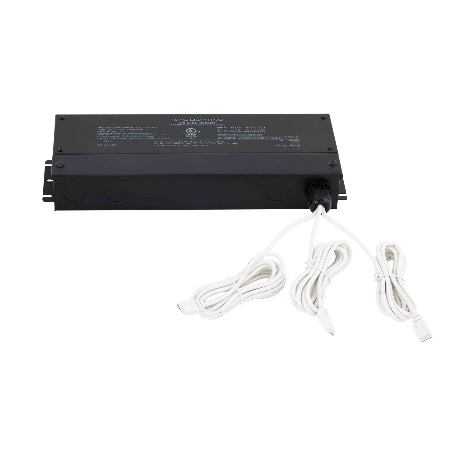W.A.C. Lighting - PS-24DC-U3X96R-T - Remote Power Supply - 24Vdc Power Supply - BLACK