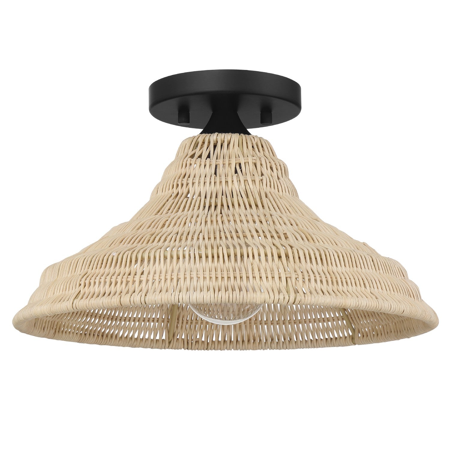 Hunter - 48082 - One Light Flush Mount - Agoura - Matte Black
