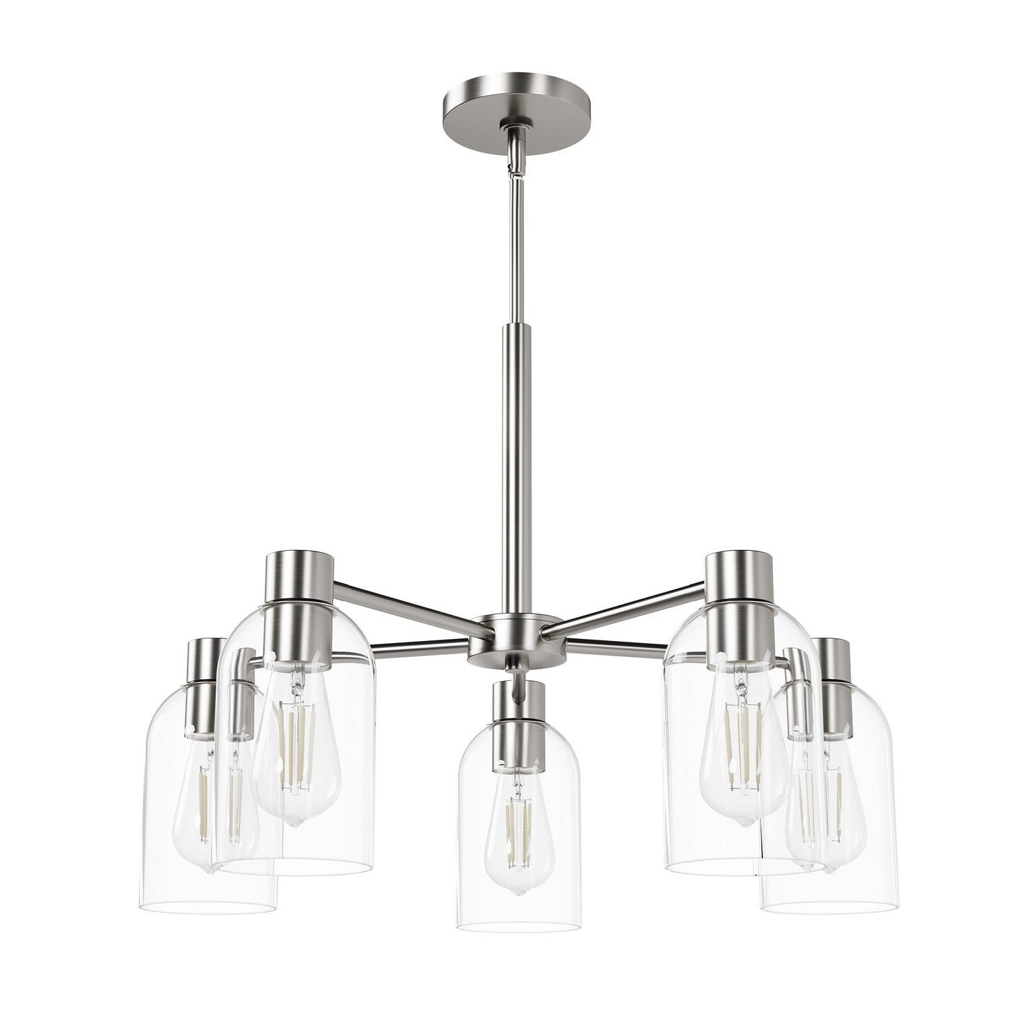 Hunter - 49080 - Five Light Chandelier - Lochemeade - Brushed Nickel