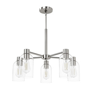 Hunter - 49080 - Five Light Chandelier - Lochemeade - Brushed Nickel