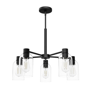 Hunter - 49081 - Five Light Chandelier - Lochemeade - Matte Black