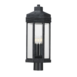 Maxim - 30220CLBKP - Three Light Outdoor Post Lantern - Wright - Black Patina