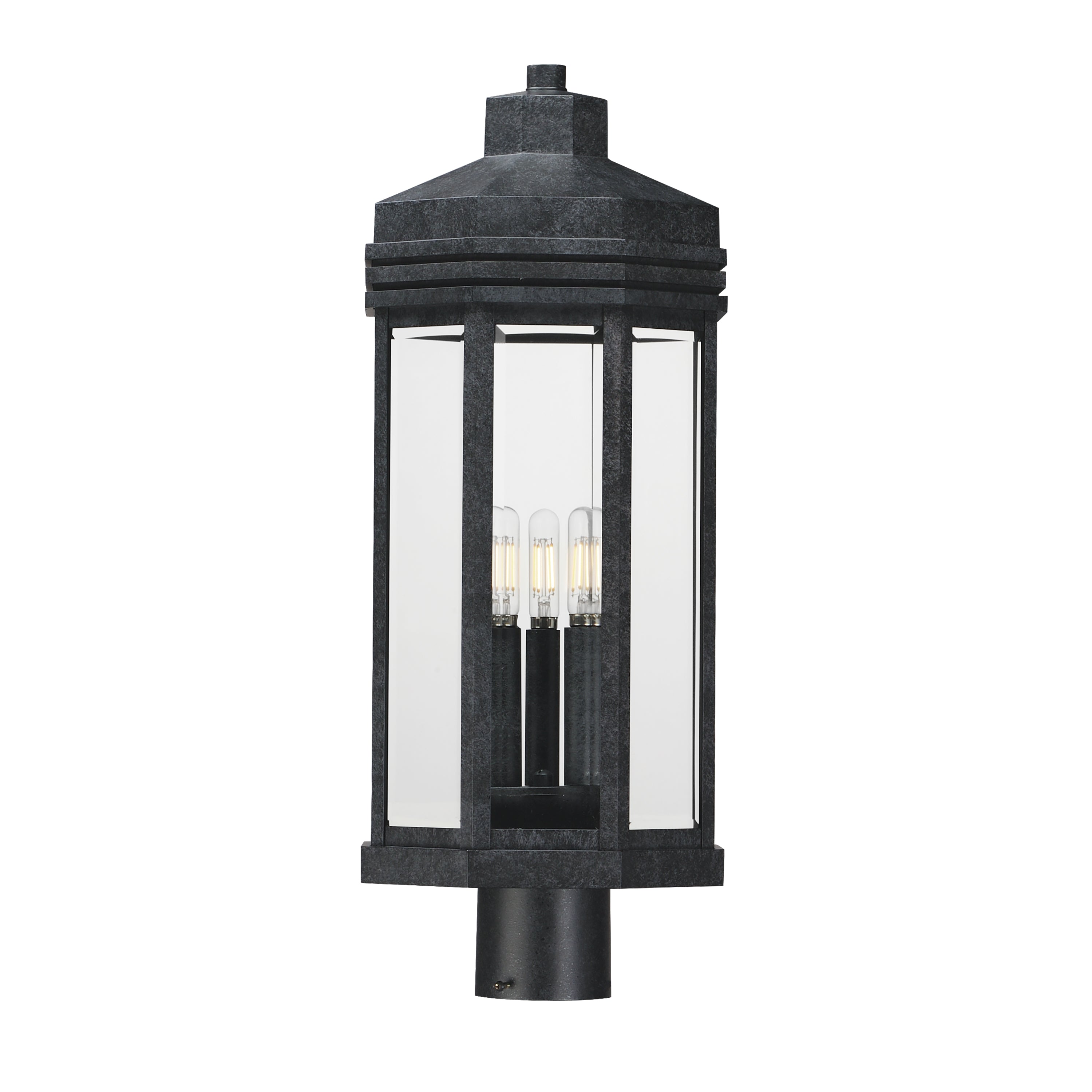 Maxim - 30220CLBKP - Three Light Outdoor Post Lantern - Wright - Black Patina
