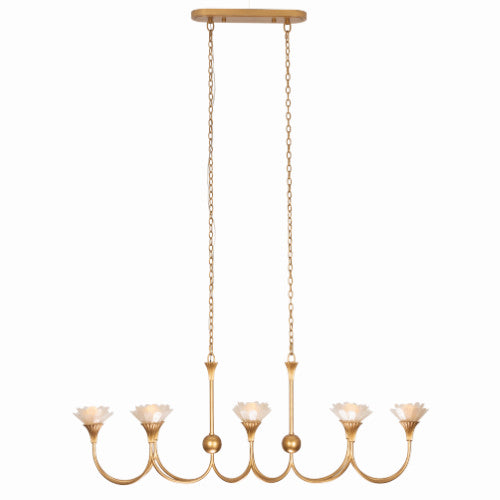 Kalco - 525361MG - Eight Light Island Pendant - FLORA - Modern Gold