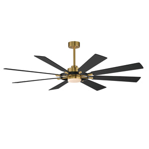 Maxim - 88878BKNAB - 72"Ceiling Fan - Helm - Black / Natural Aged Brass