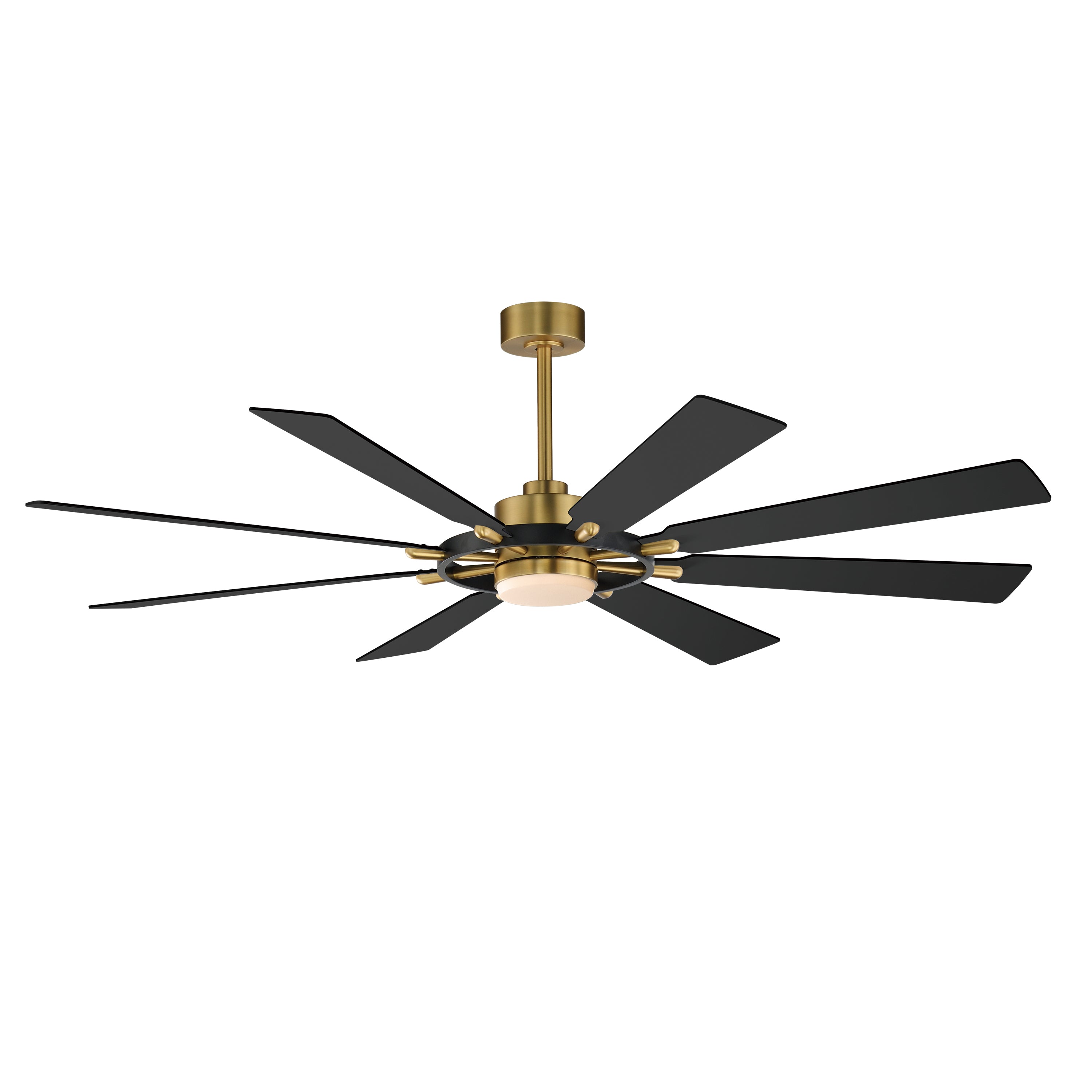 Maxim - 88878BKNAB - 72"Ceiling Fan - Helm - Black / Natural Aged Brass
